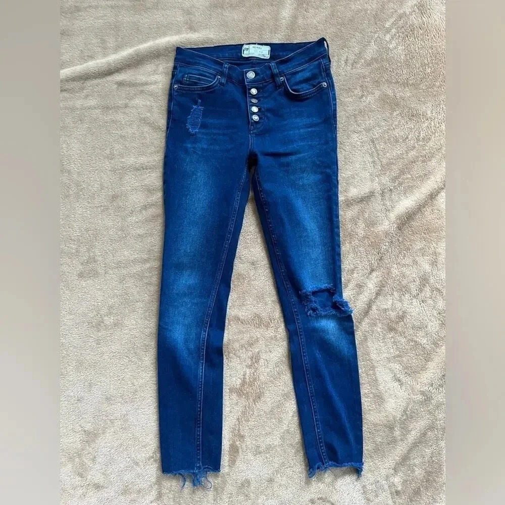 Free People Skinny Jeans Button Fly Women’s Sz‎ 26
